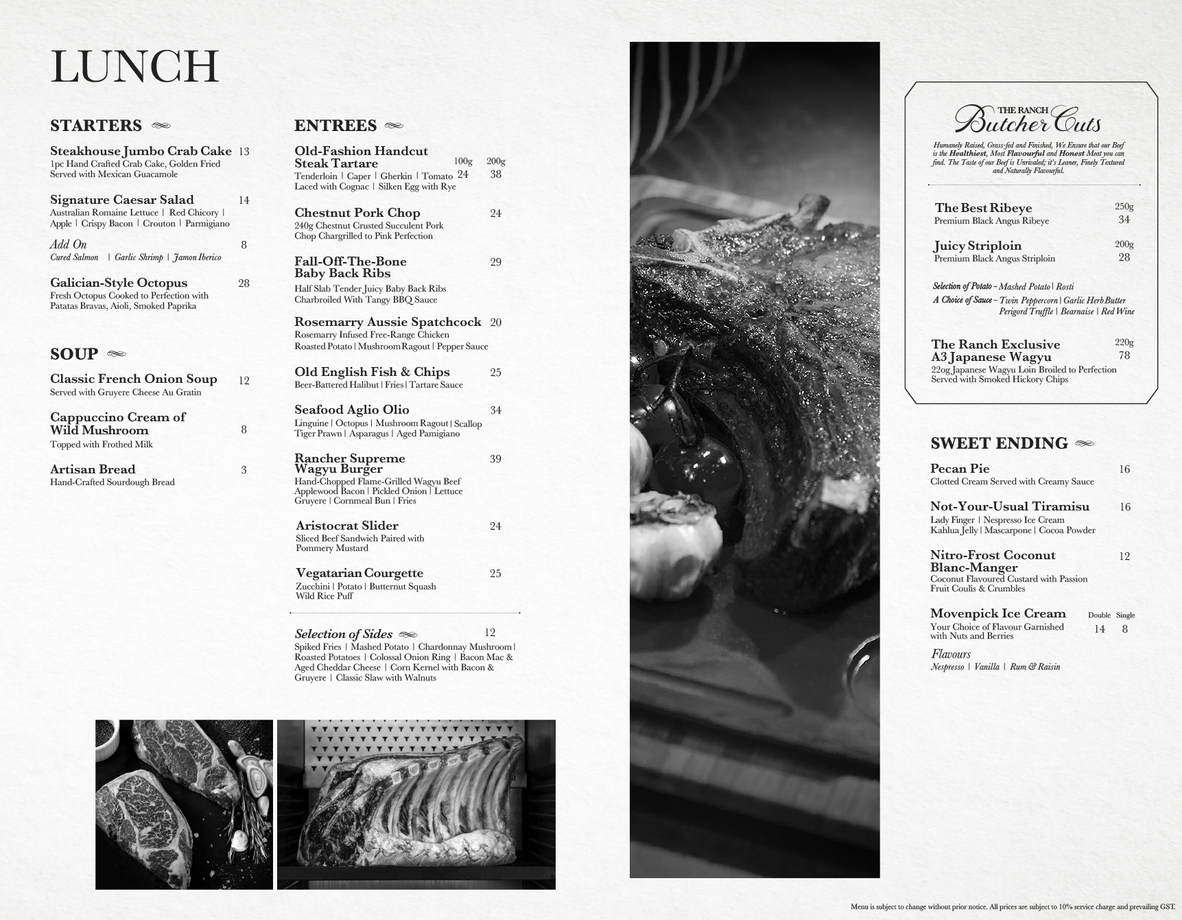 The RANCH Lunch Menu